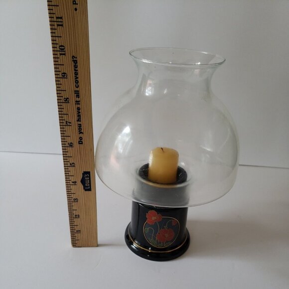 JAY IMPORT 14-7965 RED ORCHID Classique Hurricane Candle Lamp 10" Tall - Picture 7 of 7